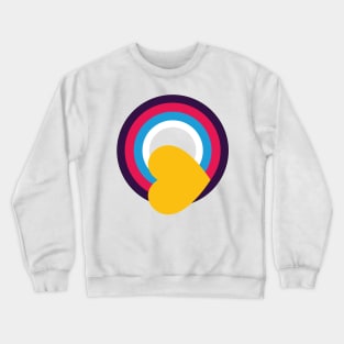 Polyamory Pride - Rainbow Heart - (New Colors) Crewneck Sweatshirt